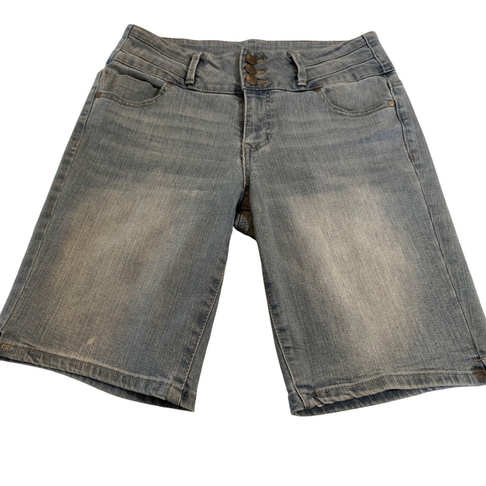d.jeans Womens Light Wash Denim Bermuda Shorts‎ Size 6 High Rise Stretch